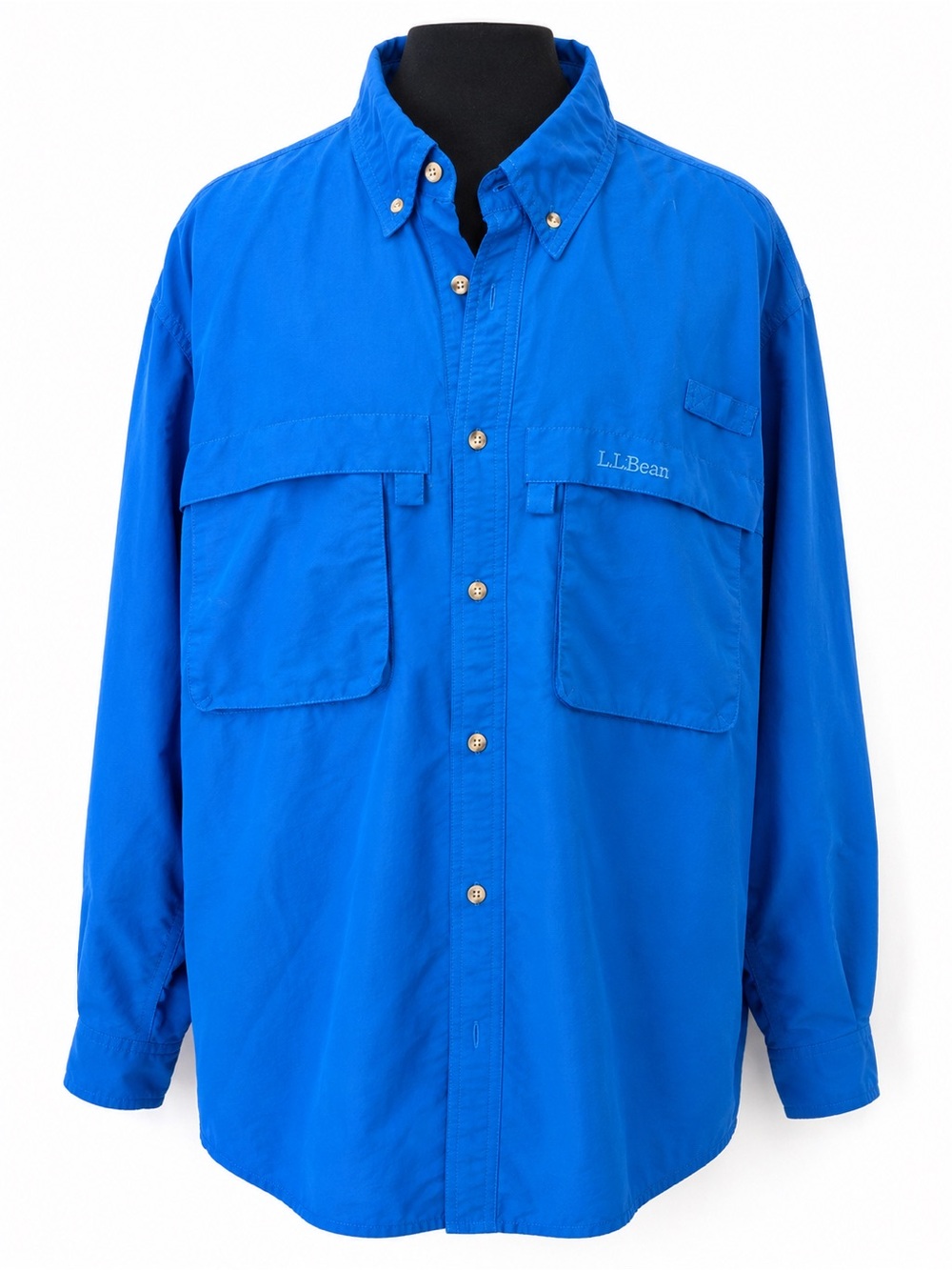 L.L.Bean Tropicwear Fishing Shirt XL Regular Blue Vented Long Sleeve Outdoor